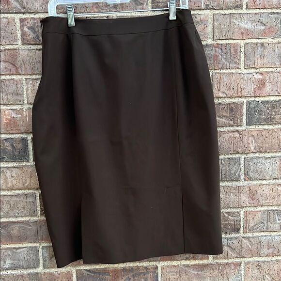 Lafayette 148 Elegant Brown Women's Business Pencil Skirt 18 - Picture 6 of 9